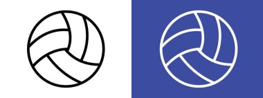 Voleybol ikonu logo işareti vektör ana hatları siyah ve beyaz