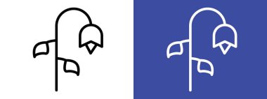 Solmuş Çiçek simgesi simgesi işareti vektör ana hatları siyah ve beyaz