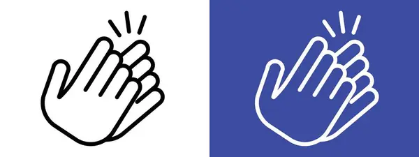 stock vector Clapping hands icon logo sign vector outline in black and white color