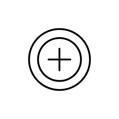 Simge logo işareti vektör ana hatlarını siyah ve beyaz olarak ekle