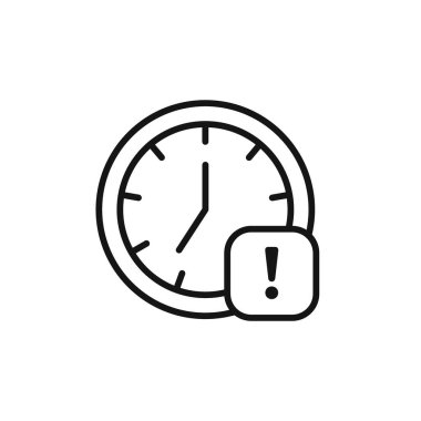 Alarm ünlem simgesi logo işareti vektör ana hatları siyah ve beyaz