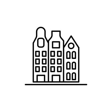 Amsterdam simge işareti vektör ana hatları siyah ve beyaz