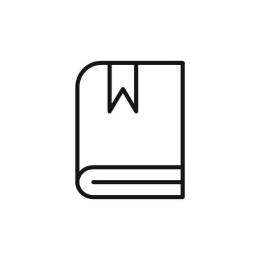 Kitap yer imi simgesi logo işareti vektör ana hatları siyah ve beyaz