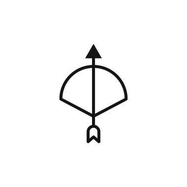 Baş ok simgesi logo işareti vektör ana hatları siyah ve beyaz