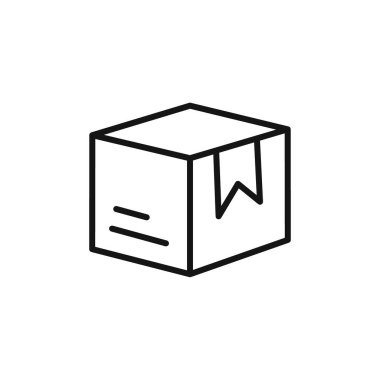 Kutu simgesi logo işareti vektör ana hatları siyah ve beyaz