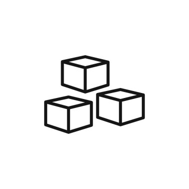 Kutu simgesi logo işareti vektör ana hatlarını siyah ve beyaz renkle çizer