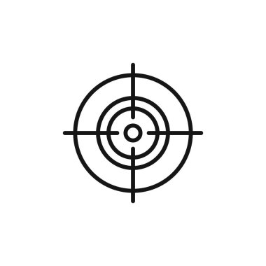 Hedef simgesi simgesi logo işareti vektör ana hatları siyah ve beyaz