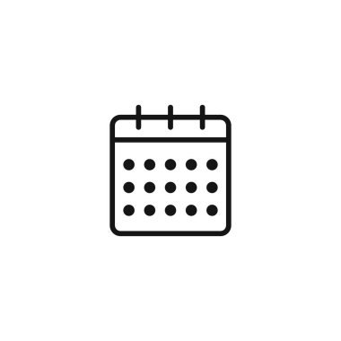 Takvim simgesi logo işareti vektör ana hatları siyah ve beyaz