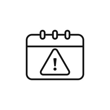 Takvim ünlem simgesi logo işareti vektör ana hatları siyah ve beyaz