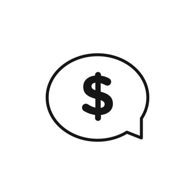 Yorum dolar simgesi logosu işareti vektör ana hatları siyah ve beyaz