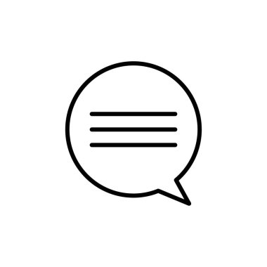 Yorum simgesi logo işareti vektör ana hatları siyah ve beyaz