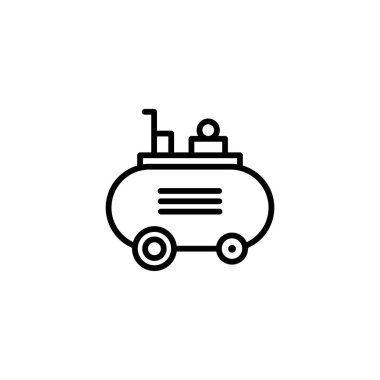 Kompresör simgesi logo işareti vektör ana hatları siyah ve beyaz