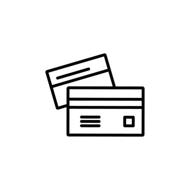 Kredi kartı simgesi logo işareti vektör ana hatları siyah ve beyaz