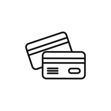 Kredi kartı simgesi logo işareti vektör ana hatları siyah ve beyaz