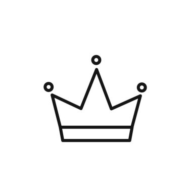 Crown simgesi logo işareti vektör ana hatları siyah ve beyaz