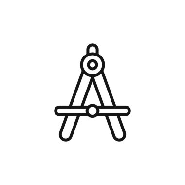 Pusula simgesi simgesi logo işareti ana hatları siyah ve beyaz renklerle çiziliyor