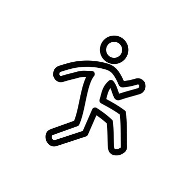Fitness egzersiz simgesi logo işareti vektör ana hatları siyah ve beyaz