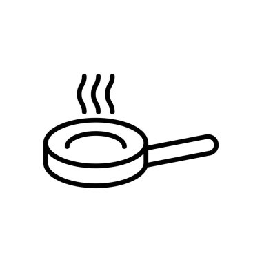 Tava simgesi logosu simgesi vektör anahatlarını siyah ve beyaz olarak kızartılıyor