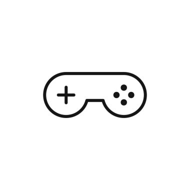 Gamepad simgesi logo işareti vektör ana hatları siyah ve beyaz