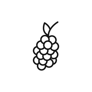 Üzüm simgesi logo işareti vektör ana hatları siyah ve beyaz