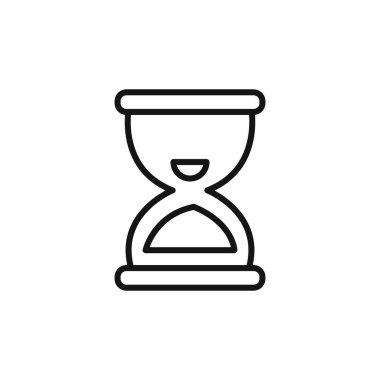 Kum saati sonu simgesi simgesi işareti vektör ana hatları siyah ve beyaz