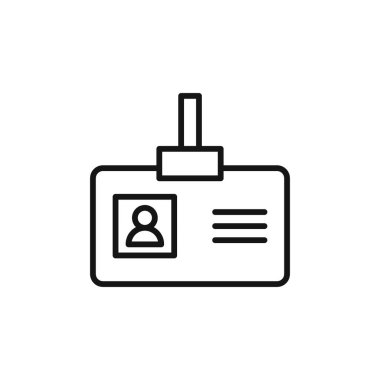 Kimlik rozeti simgesi logo işareti vektör ana hatları siyah ve beyaz