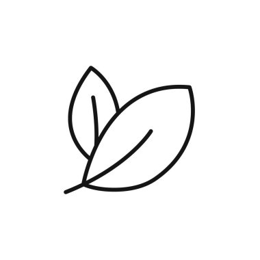 Yaprak simgesi logo işareti vektör ana hatları siyah ve beyaz