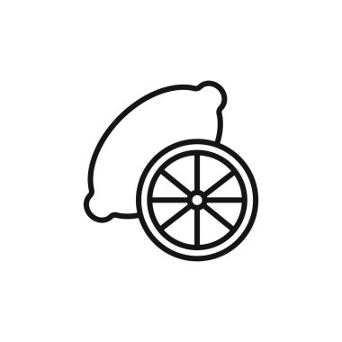 Limon simgesi işareti vektör ana hatları siyah ve beyaz