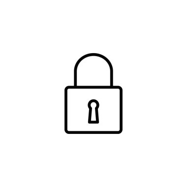 Simge logo işareti vektör çizgisini siyah ve beyaz renkte kilitle