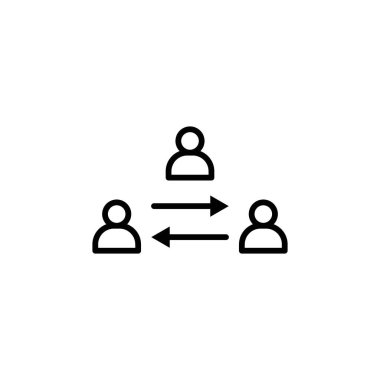 Arabulucu simgesi logo işareti vektör ana hatları siyah ve beyaz