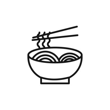 Erişte simgesi simgesi işareti vektör ana hatları siyah ve beyaz