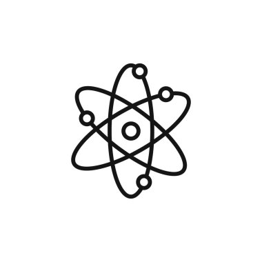 Fizik simgesi logo işareti vektör ana hatları siyah ve beyaz