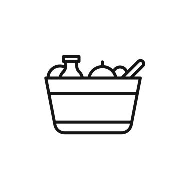 Piknik simgesi logo işareti vektör ana hatları siyah ve beyaz