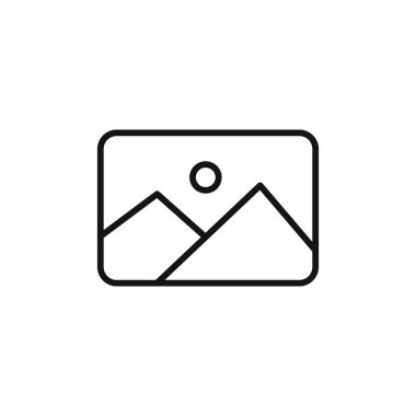 Resim simgesi logo işareti vektör ana hatları siyah ve beyaz