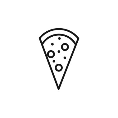 Pizza dilimi logo işareti vektör ana hatları siyah ve beyaz