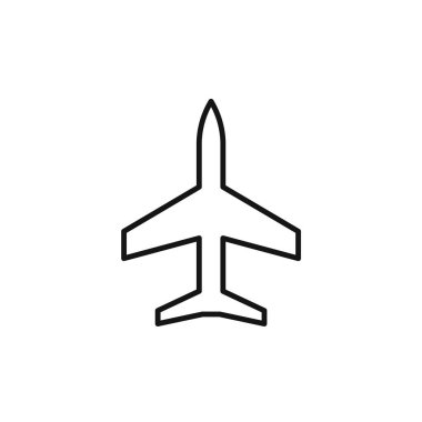 Düzlem simgesi logo işareti vektör ana hatları siyah ve beyaz