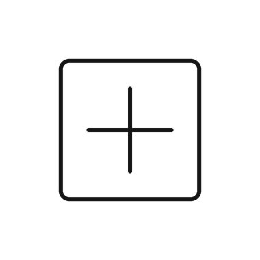 Artı simge logosu işareti vektör ana hatları siyah ve beyaz