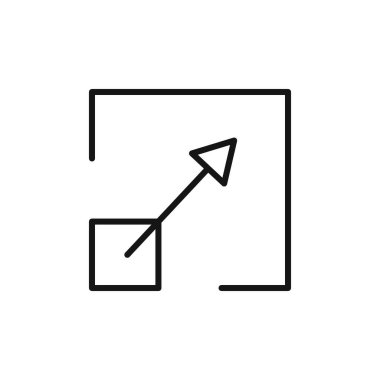 Simge logo işareti vektör çizgisini siyah ve beyaz renkte yeniden boyutlandır