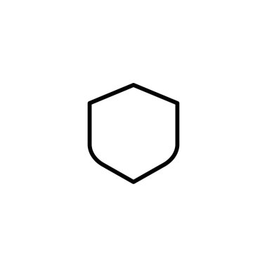 Kalkan simgesi logo işareti vektör ana hatları siyah ve beyaz