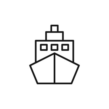 Gemi simgesi logo işareti vektör ana hatları siyah ve beyaz