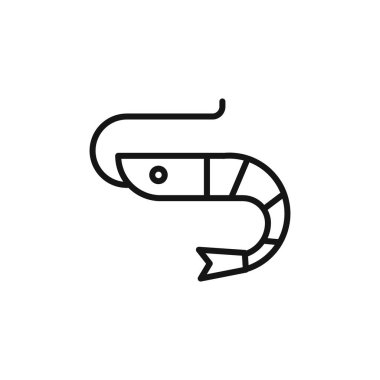 Karides simgesi logo işareti vektör ana hatları siyah ve beyaz