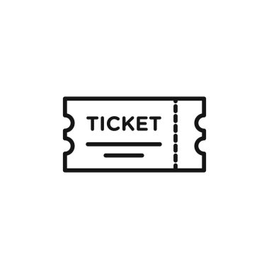 bilet simgesi logo işareti vektör ana hatları siyah ve beyaz