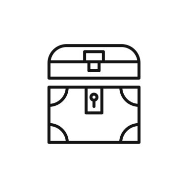 Hazine sandığı simgesi simgesi simgesi simgesi simgesi vektör ana hatları siyah ve beyaz