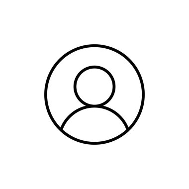 Kullanıcı simgesi logo işareti vektör ana hatları siyah ve beyaz