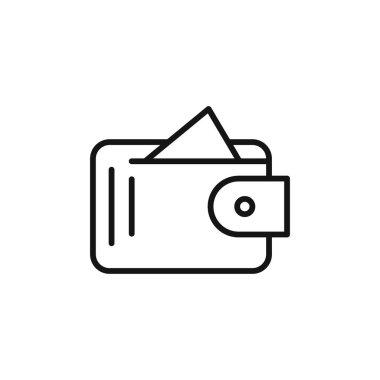 Cüzdan simgesi logo işareti vektör ana hatları siyah ve beyaz