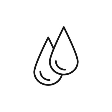 Su damlası simgesi simgesi işareti vektör ana hatları siyah ve beyaz