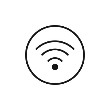 Wifi simgesi logo işareti vektör ana hatları siyah ve beyaz