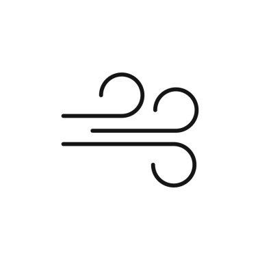 Rüzgar simgesi logo işareti vektör çizgisi siyah ve beyaz