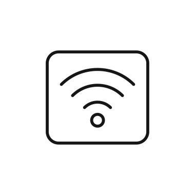 Wifi simgesi logo işareti vektör ana hatları siyah ve beyaz