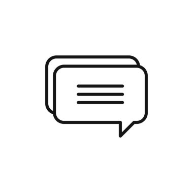 Yorum simgesi logo işareti vektör anahatlarını siyah ve beyaz renkte yaz